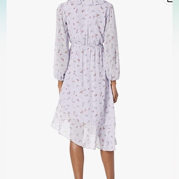 Sugar Lips Love Bird Lavender Floral Print Midi Wrap Dress - Small - Picture 3 of 15